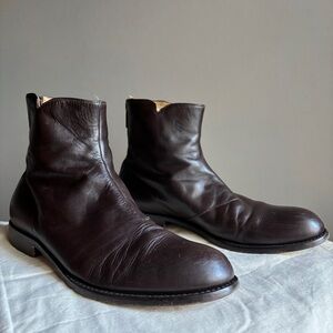 Calvin Klein Collection Italy Leather Zip Ankle Boots Men’s 8/Women’s 10 (EU 41)